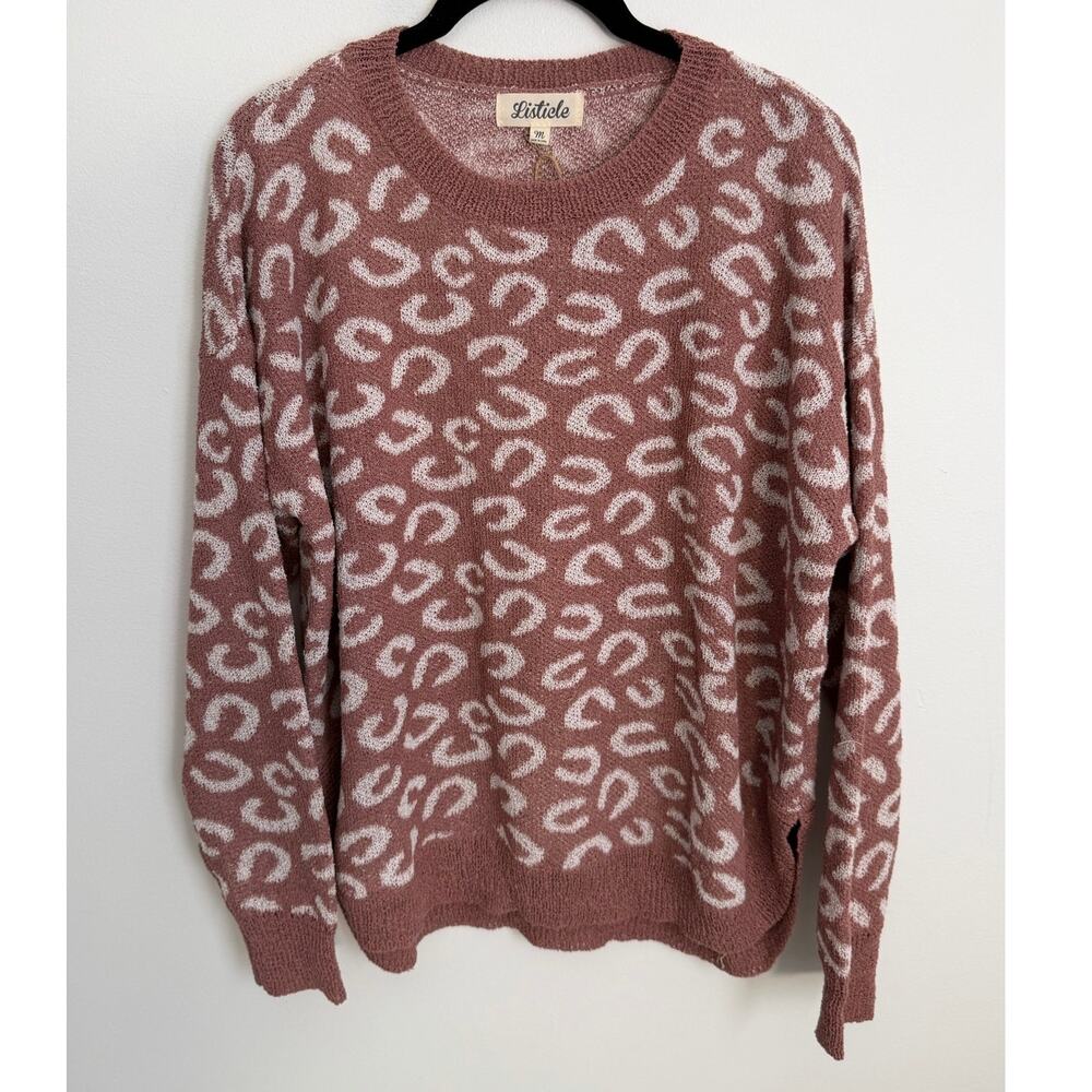 Listicle Leopard Knit Pullover Sweater NWT size medium